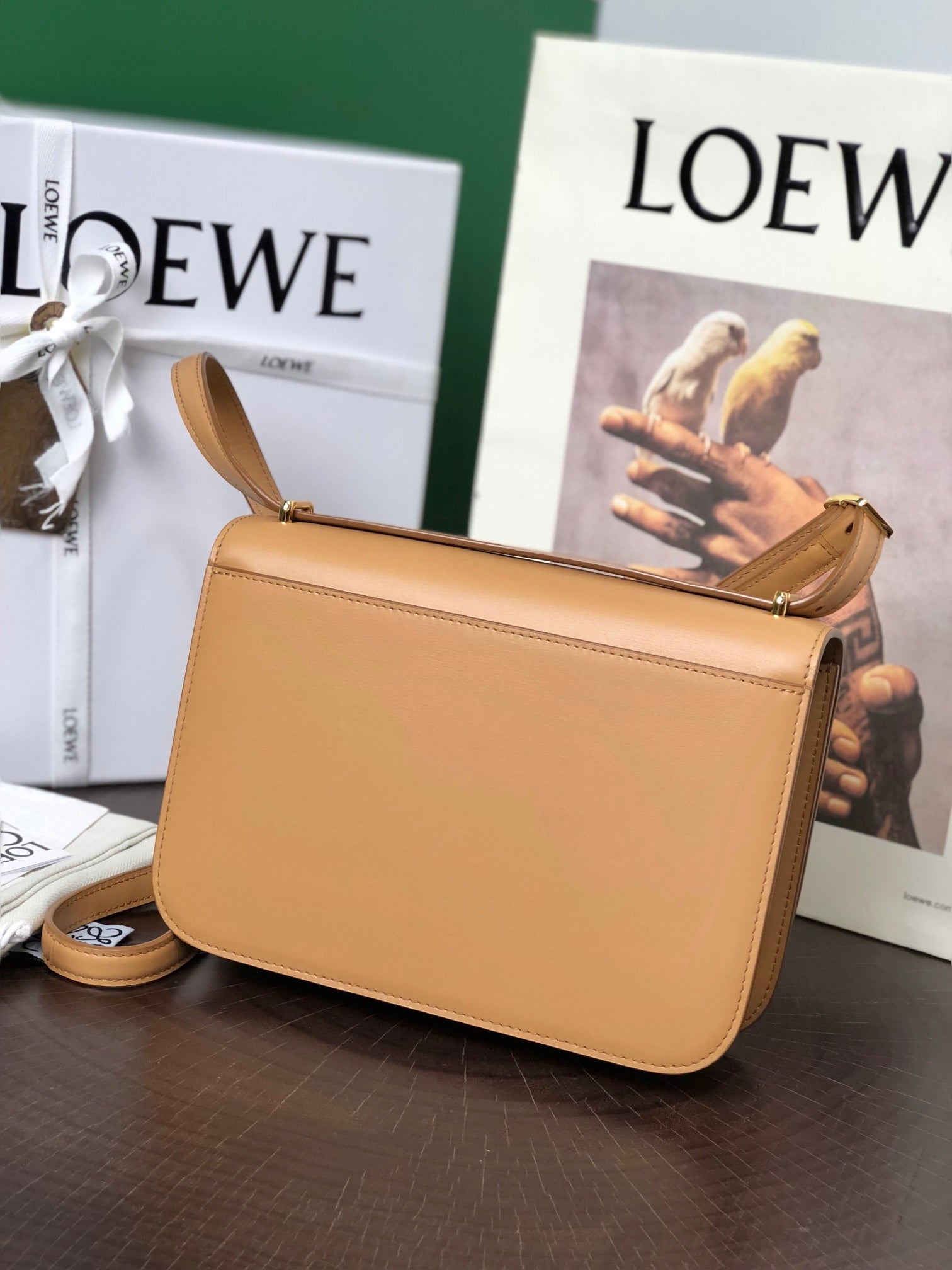 LOE GOYA BAG 23 IN COPPER BROWN CALFSKIN mysite