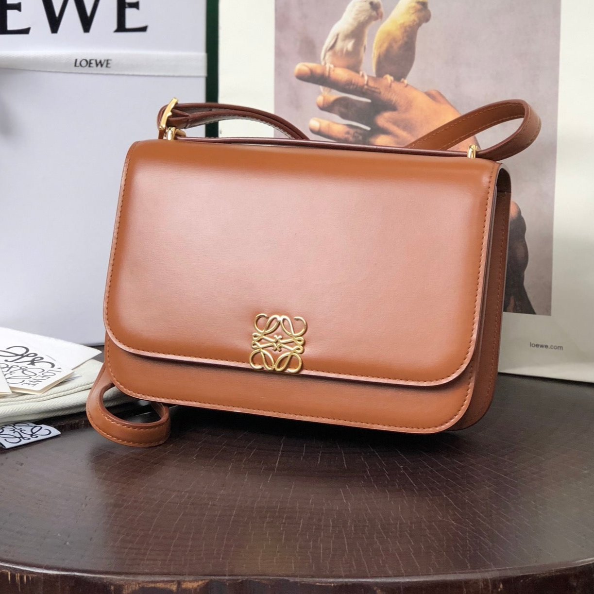 LOE GOYA BAG 23 IN WARM DESERT SILK CALFSKIN mysite