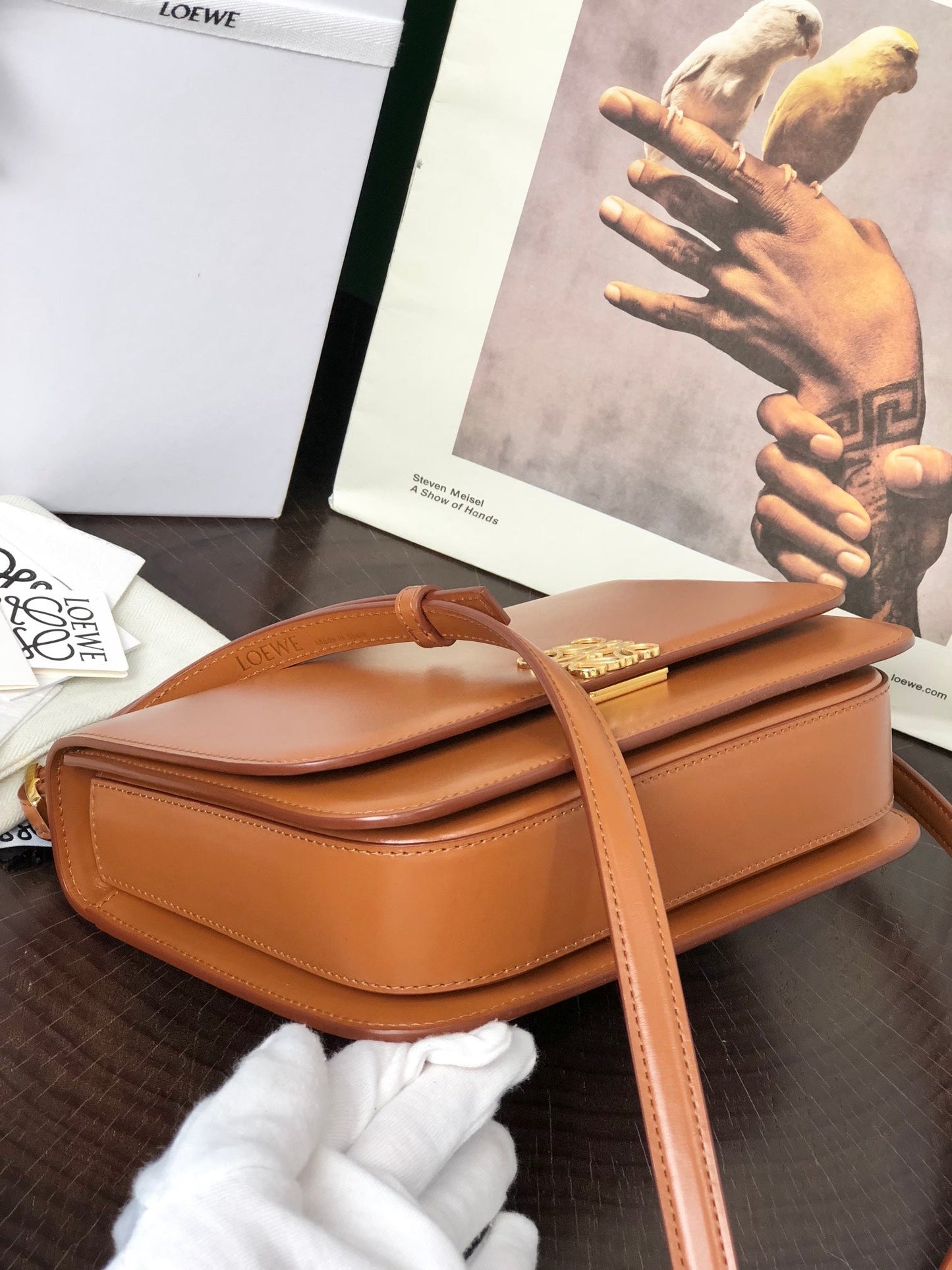 LOE GOYA BAG 23 IN WARM DESERT SILK CALFSKIN mysite