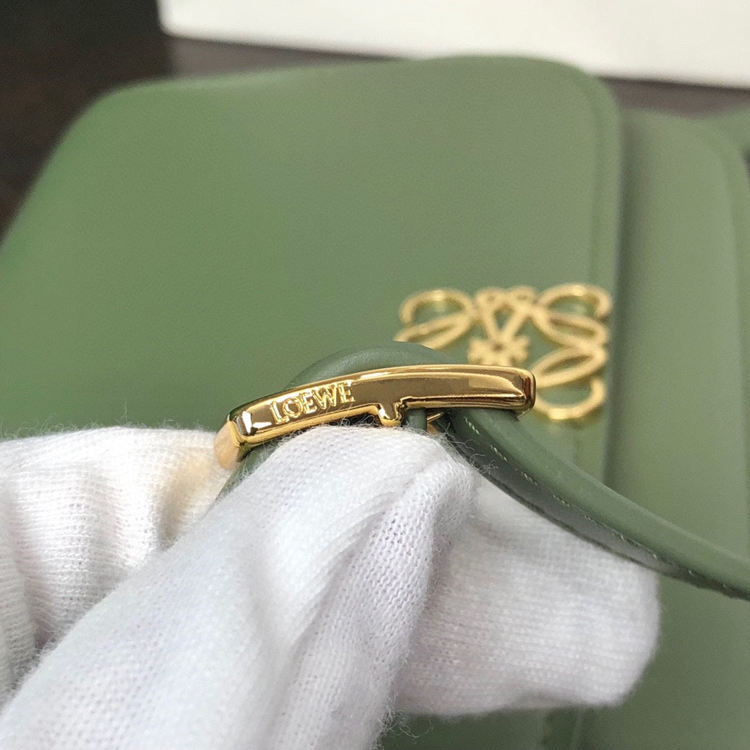 LOE GOYA BAG 23 IN AVOCADO GREEN SILK CALFSKIN mysite