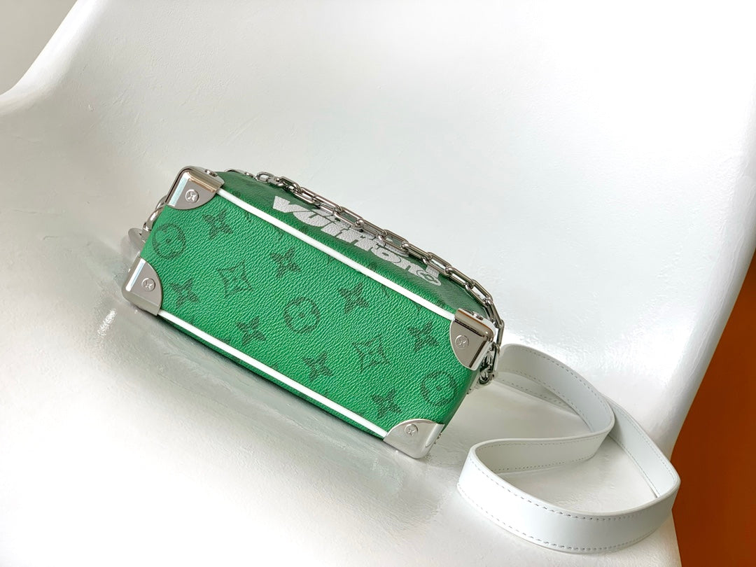 Lv M80816 Mini Soft Trunk 18.5 Green Monogram Canvas HW mysite