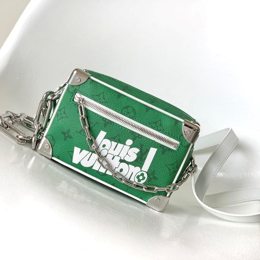 Lv M80816 Mini Soft Trunk 18.5 Green Monogram Canvas HW mysite