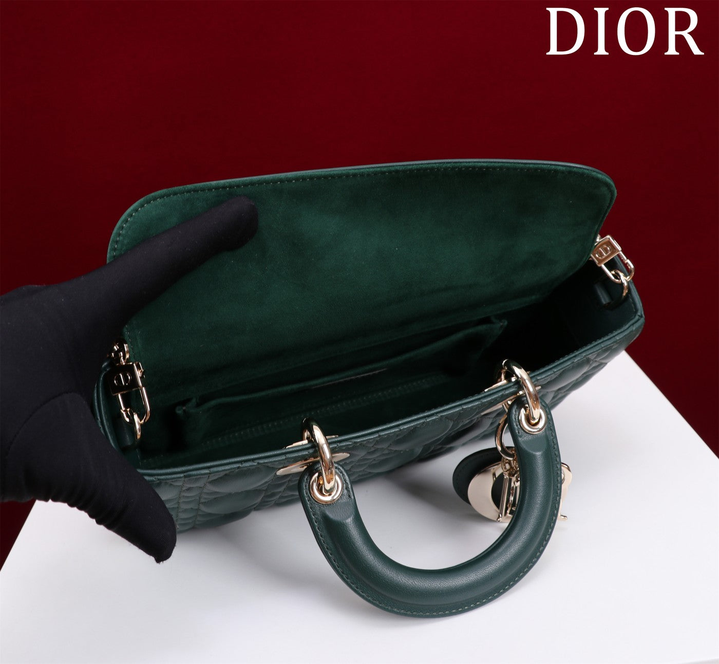 medium lady d-joy 26 dark green lambskin mysite