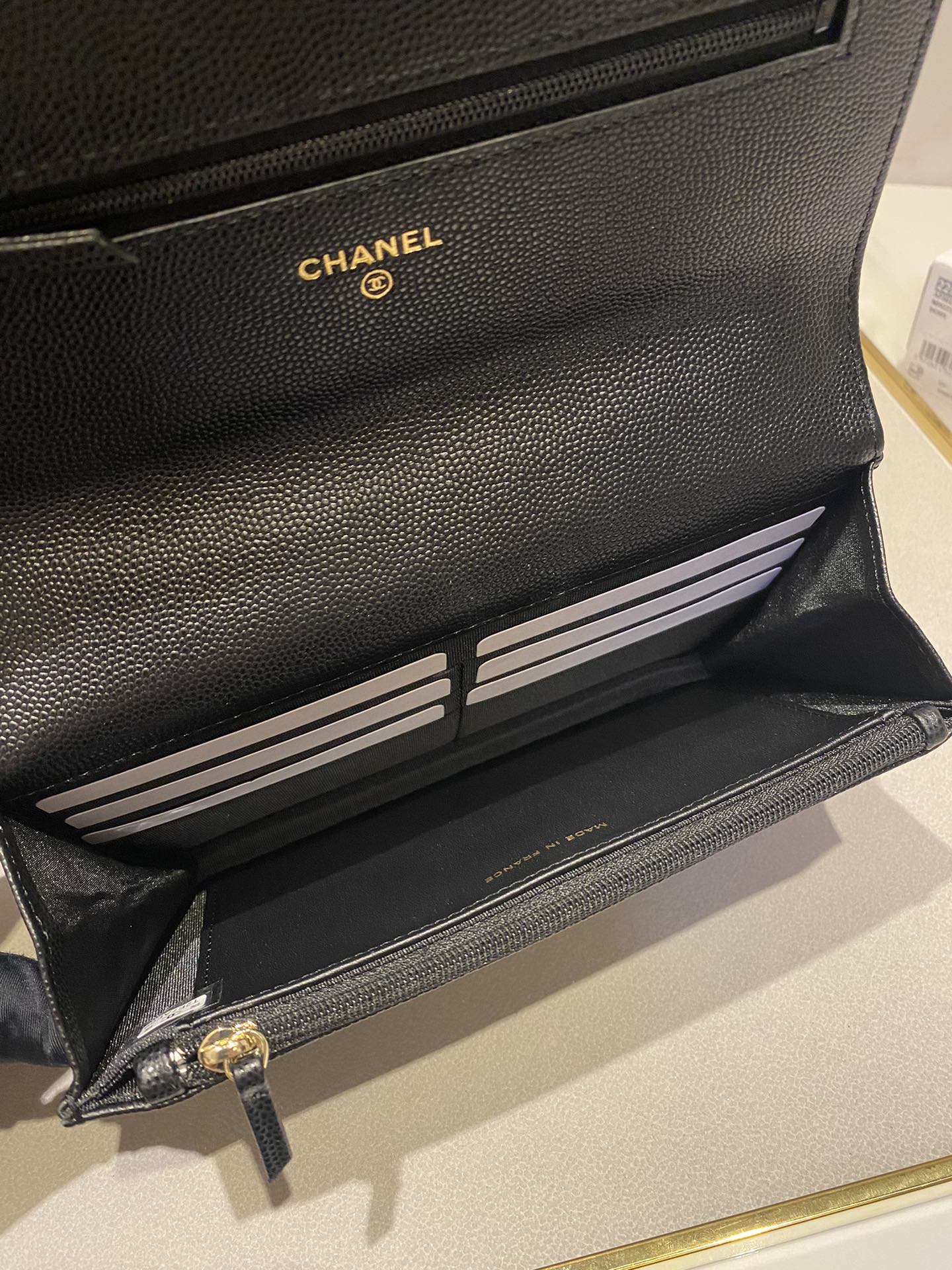 CC 24K Woc 19cm Black Grained Calfskin Gold Hardware mysite