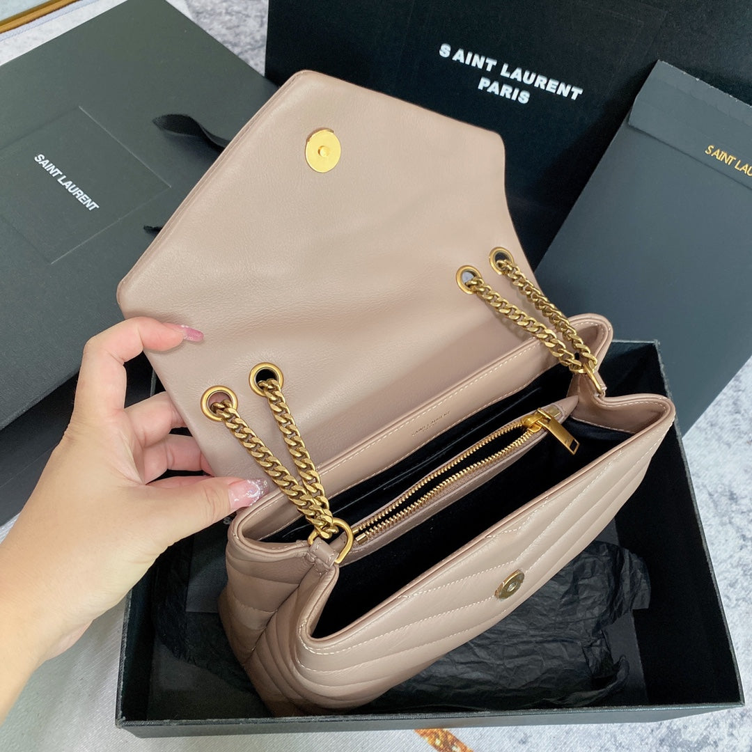 LOULOU PUFFER SMALL 25CM DARK BEIGE QUILTED LAMBSKIN mysite