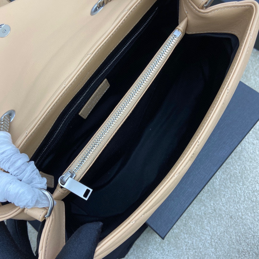 LOULOU MEDIUM 32 CREAM QUILTED LEATHER SILVER HARDWARE mysite