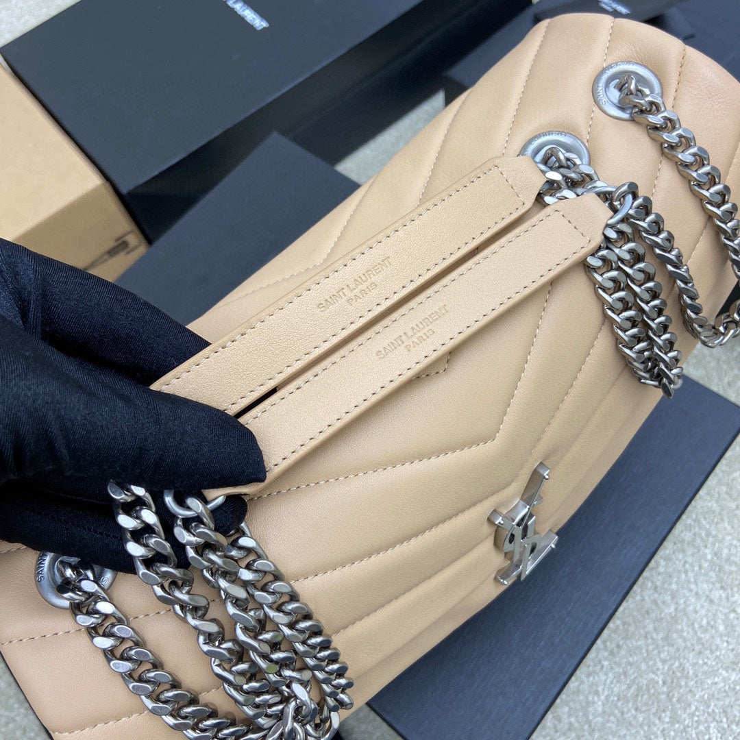 LOULOU MEDIUM 32 CREAM QUILTED LEATHER SILVER HARDWARE mysite