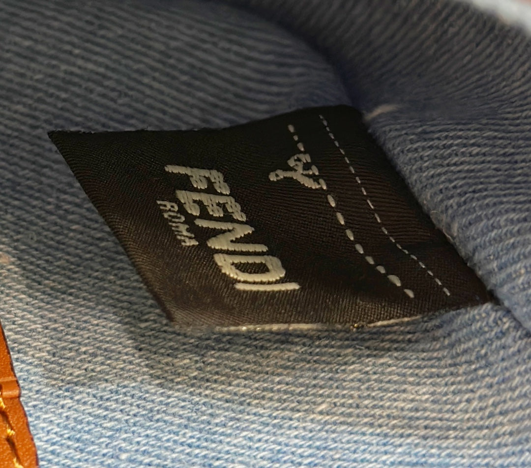 FENDI 19 BAGUETTE BAG IN LIGHT BLUE CANVAS WITH SILVER HARDWARE mysite