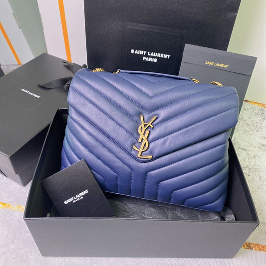 LOULOU MEDIUM 32 BLUE QUILTED LEATHER mysite