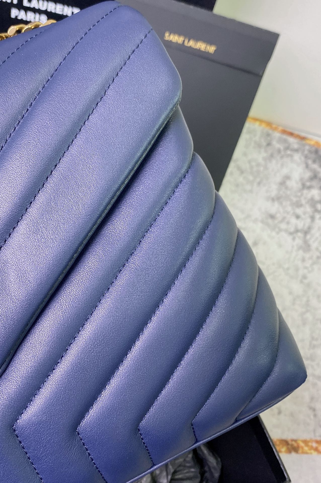 LOULOU MEDIUM 32 BLUE QUILTED LEATHER mysite