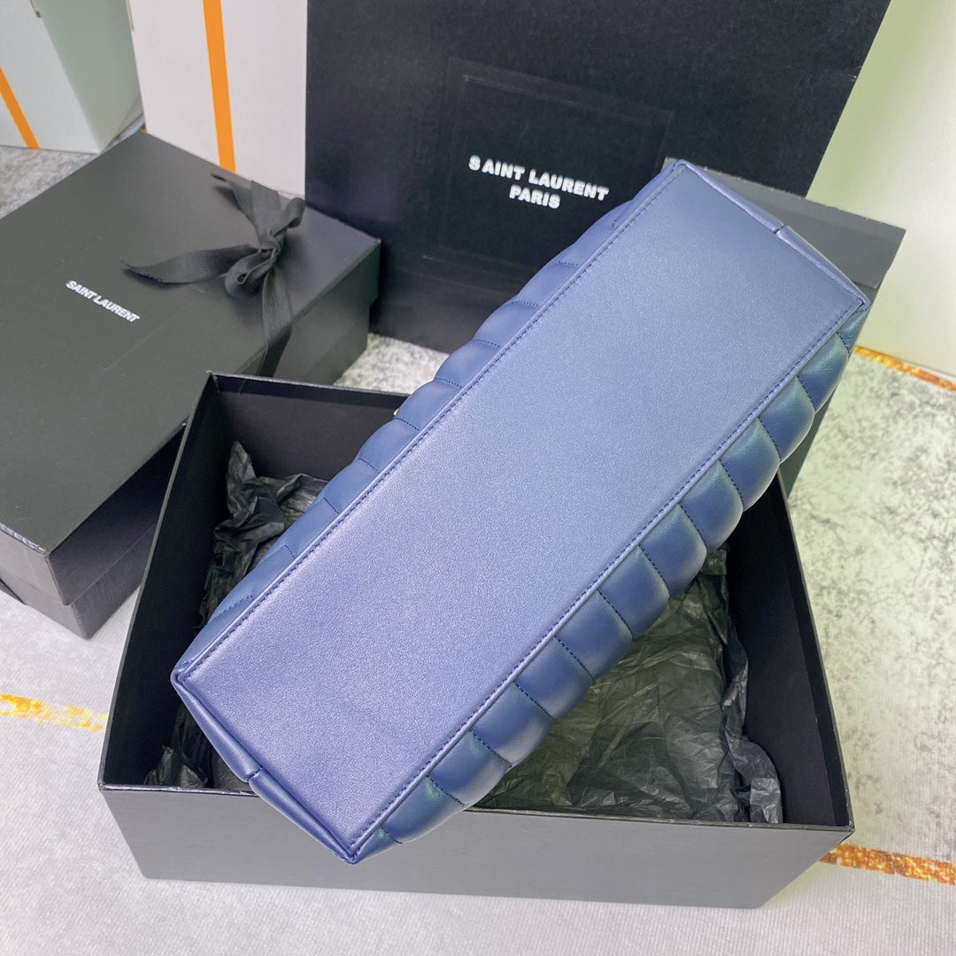 LOULOU MEDIUM 32 BLUE QUILTED LEATHER mysite