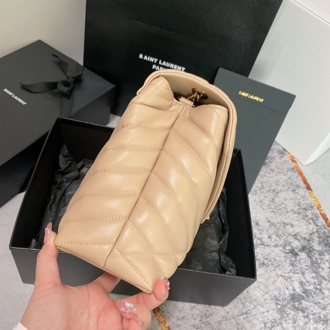 LOULOU MEDIUM 32 BEIGE QUILTED LEATHER GOLD HARDWARE mysite