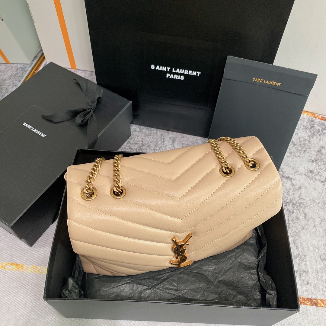 LOULOU MEDIUM 32 BEIGE QUILTED LEATHER GOLD HARDWARE mysite