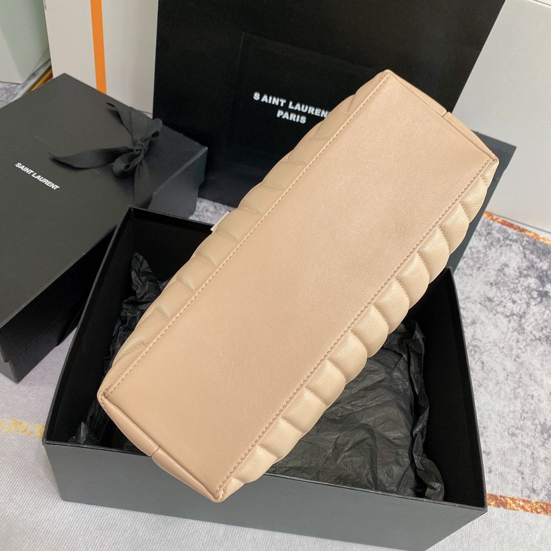 LOULOU MEDIUM 32 BEIGE QUILTED LEATHER SILVER HARDWARE mysite