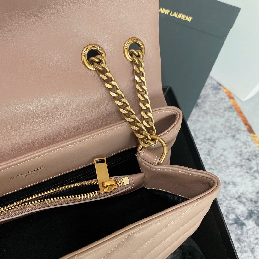 LOULOU MEDIUM 32 DARK BEIGE QUILTED LEATHER GOLD HARDWARE mysite