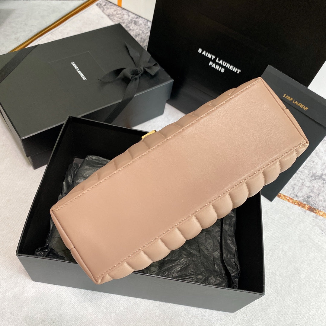 LOULOU MEDIUM 32 DARK BEIGE QUILTED LEATHER GOLD HARDWARE mysite