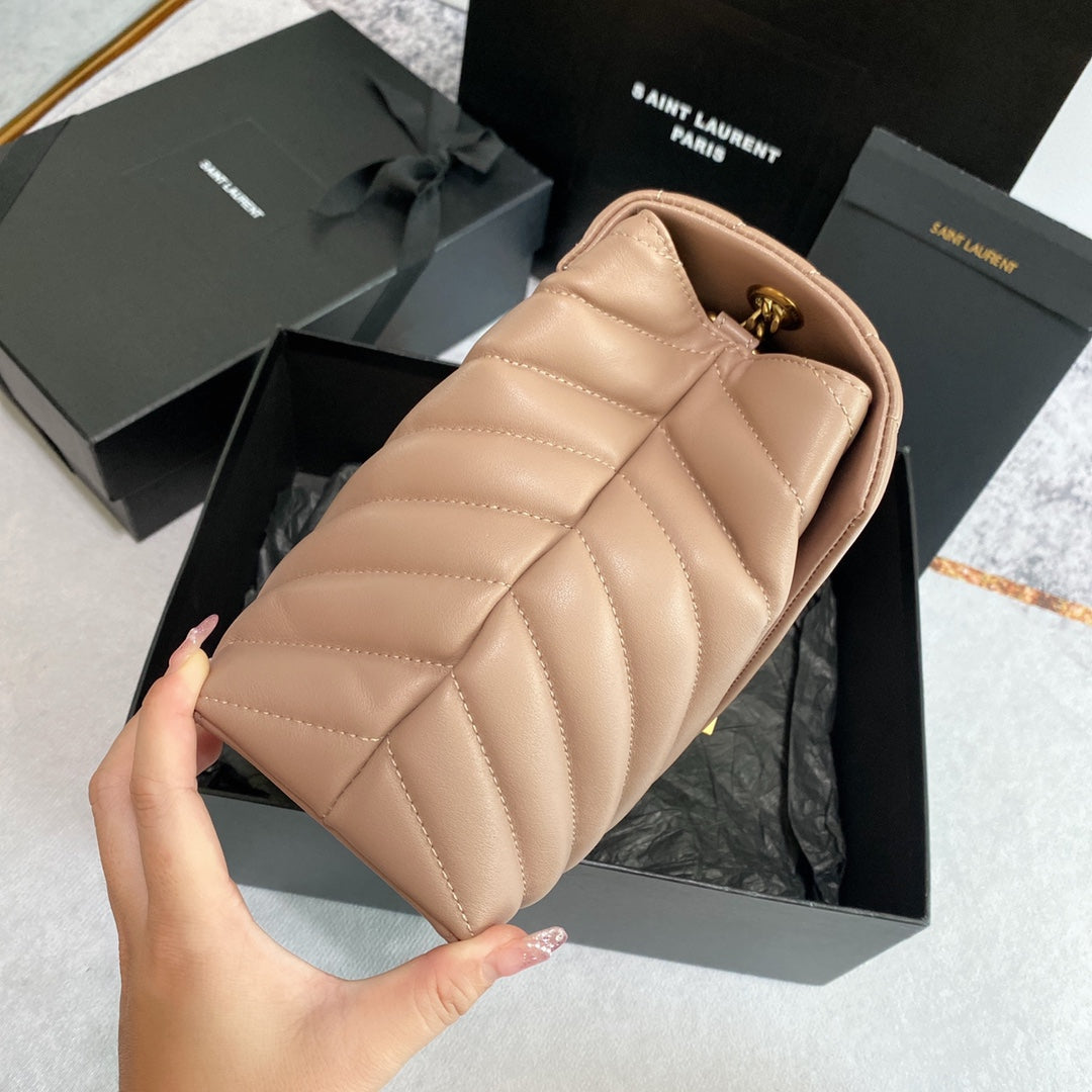 LOULOU MEDIUM 32 DARK BEIGE QUILTED LEATHER GOLD HARDWARE mysite