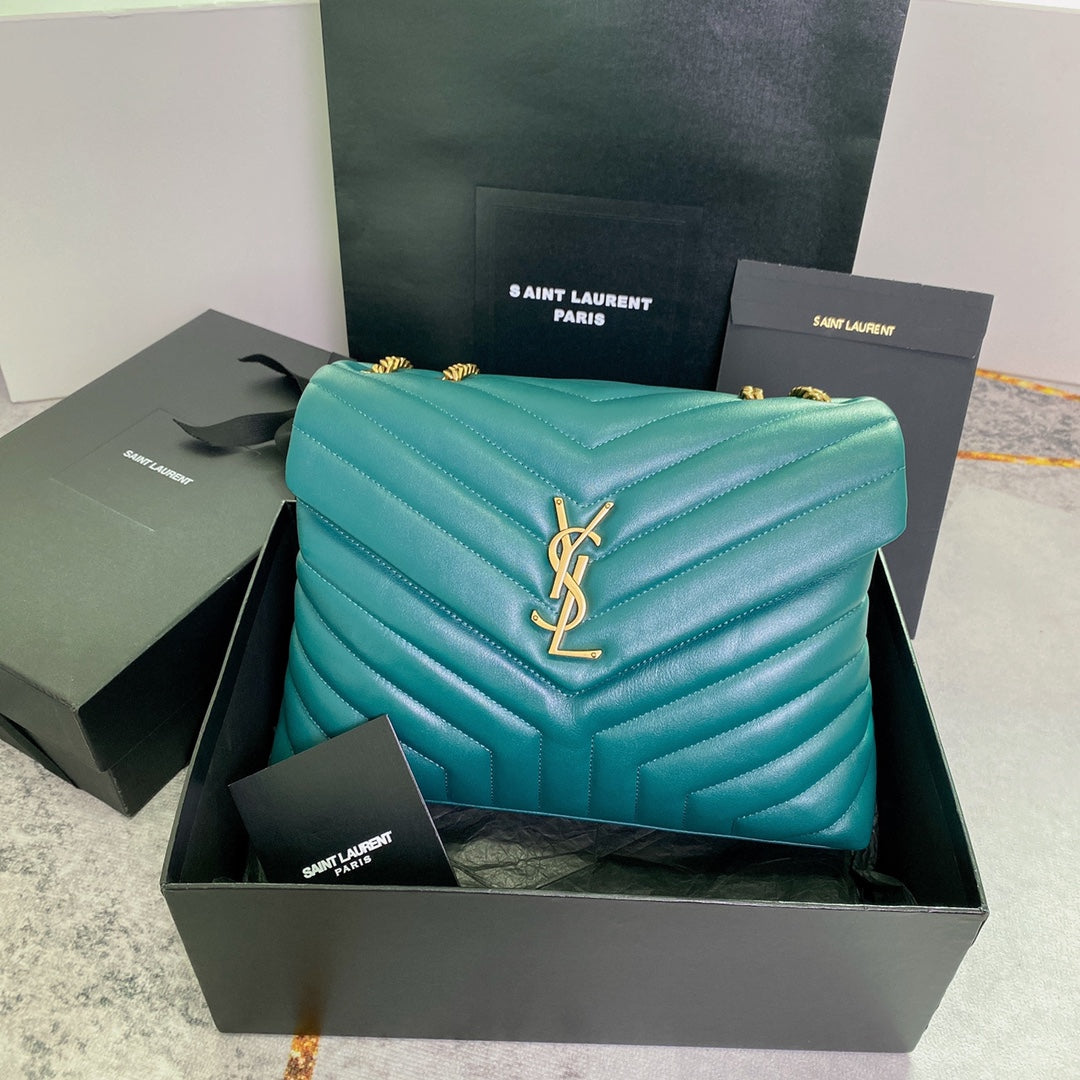 LOULOU MEDIUM 32 TURQUOISE GREEN QUILTED LEATHER GOLD HARDWARE mysite