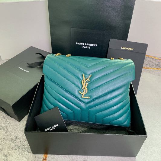 LOULOU MEDIUM 32 TURQUOISE GREEN QUILTED LEATHER GOLD HARDWARE mysite