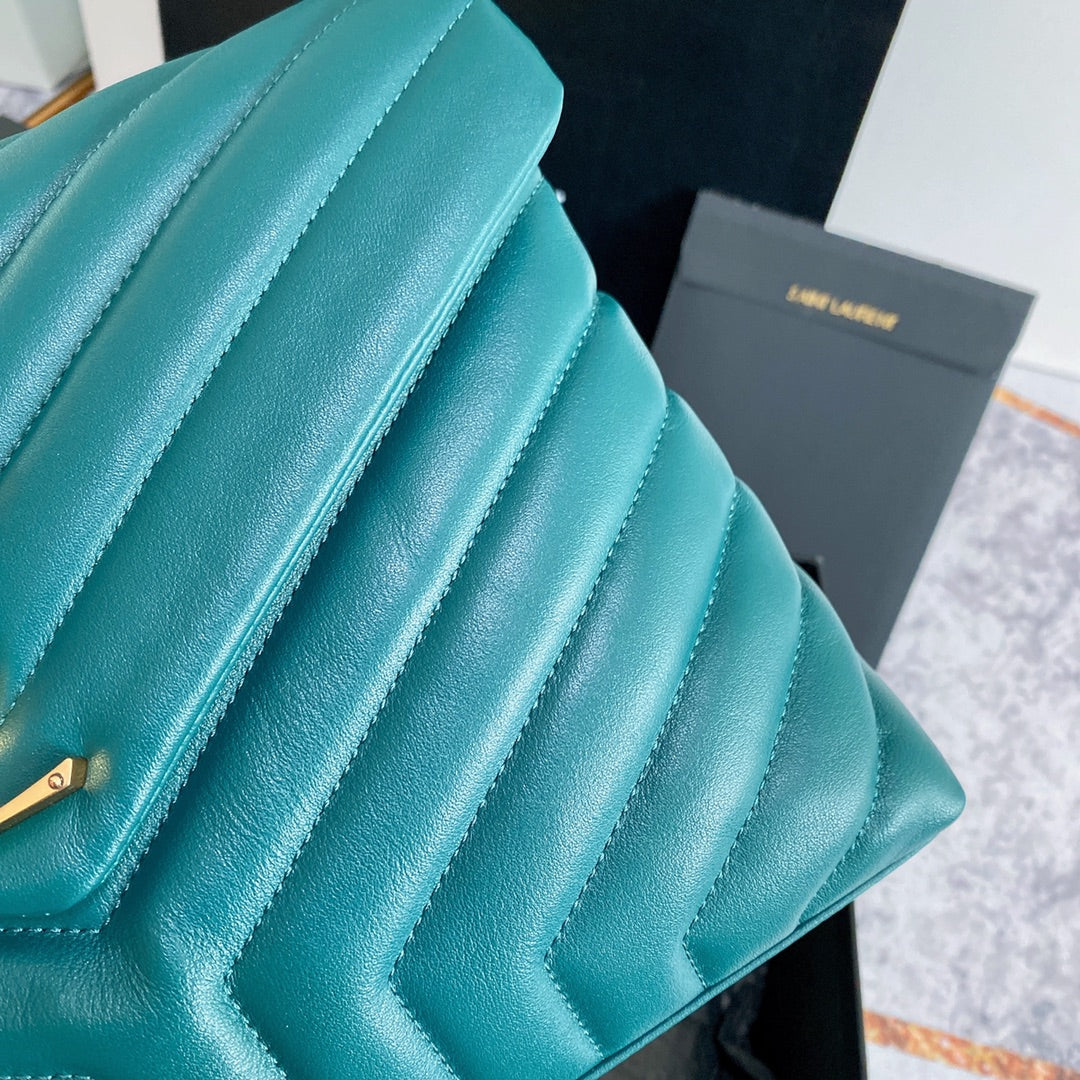 LOULOU MEDIUM 32 TURQUOISE GREEN QUILTED LEATHER GOLD HARDWARE mysite