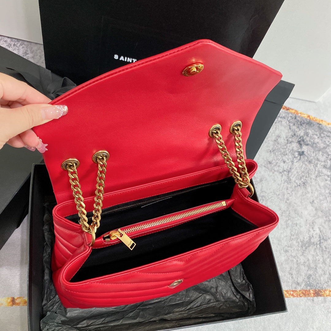 LOULOU MEDIUM 32 RED QUILTED LEATHER mysite