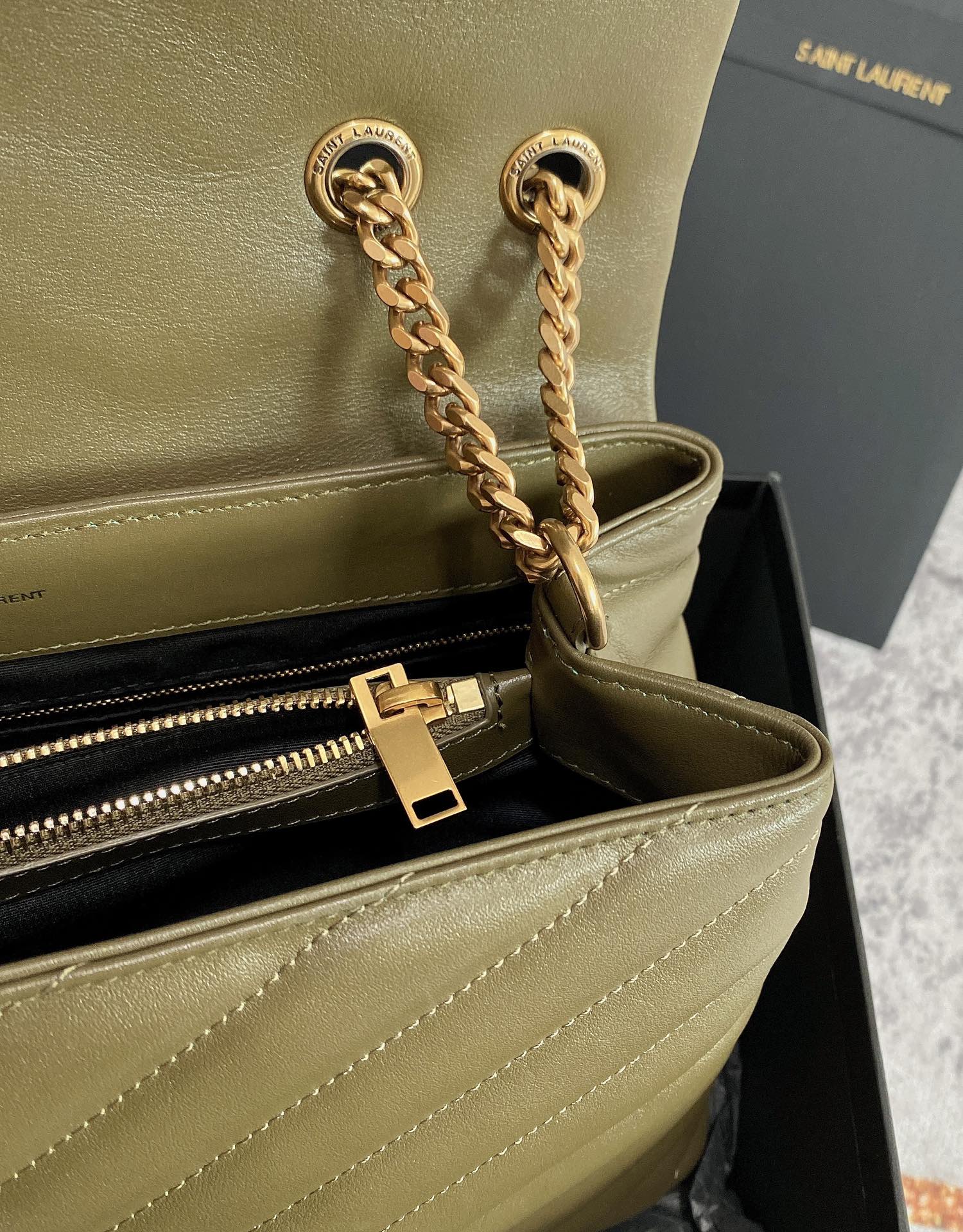 LOULOU MEDIUM 32 OLIVE QUILTED LEATHER mysite