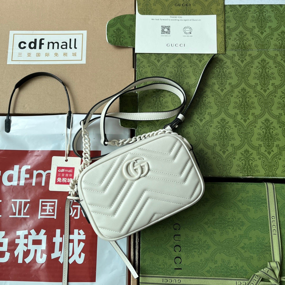 gg marmont mini 18cm zip top all white calfskin mysite