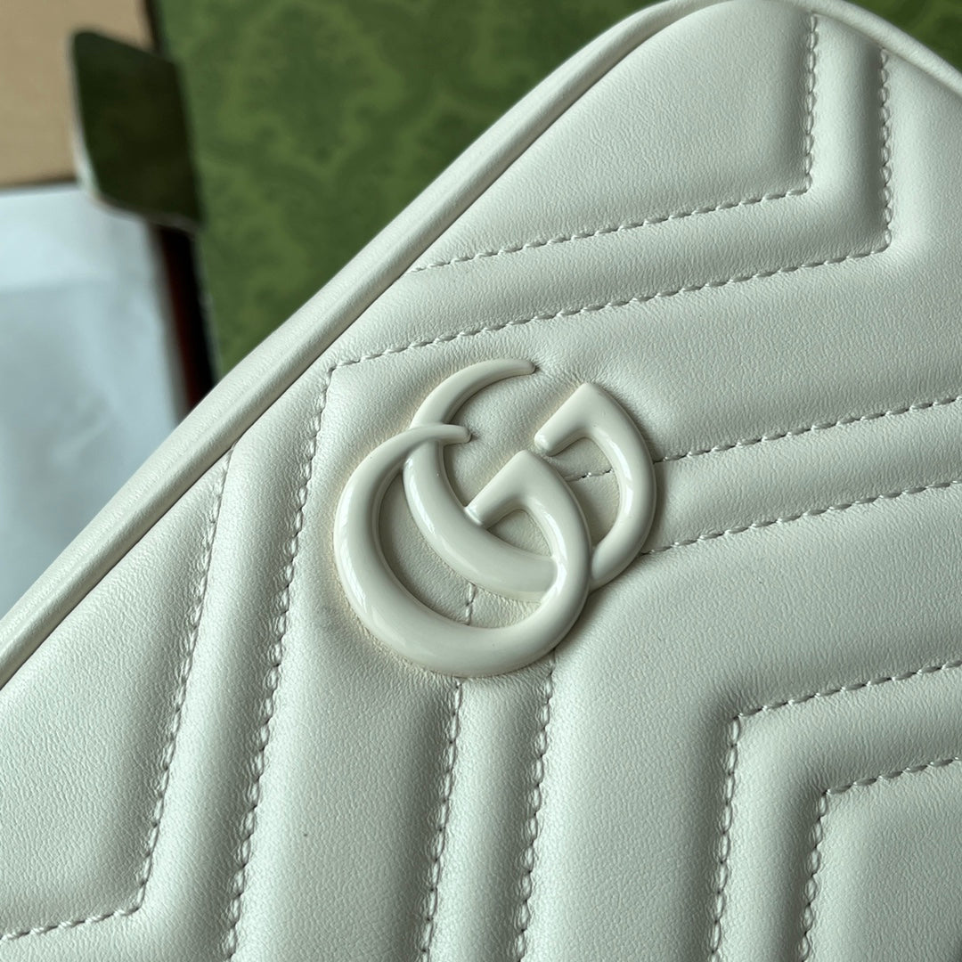 gg marmont mini 18cm zip top all white calfskin mysite