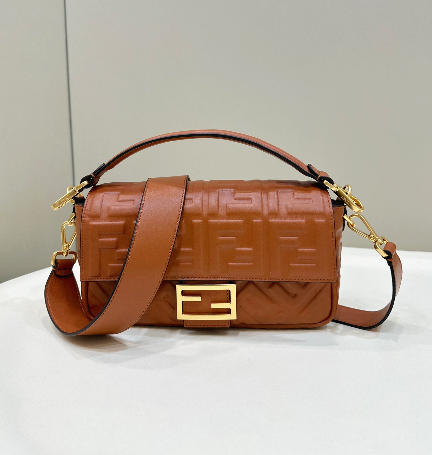 Baguette 27cm Brown Lambskin Gold Hardware mysite
