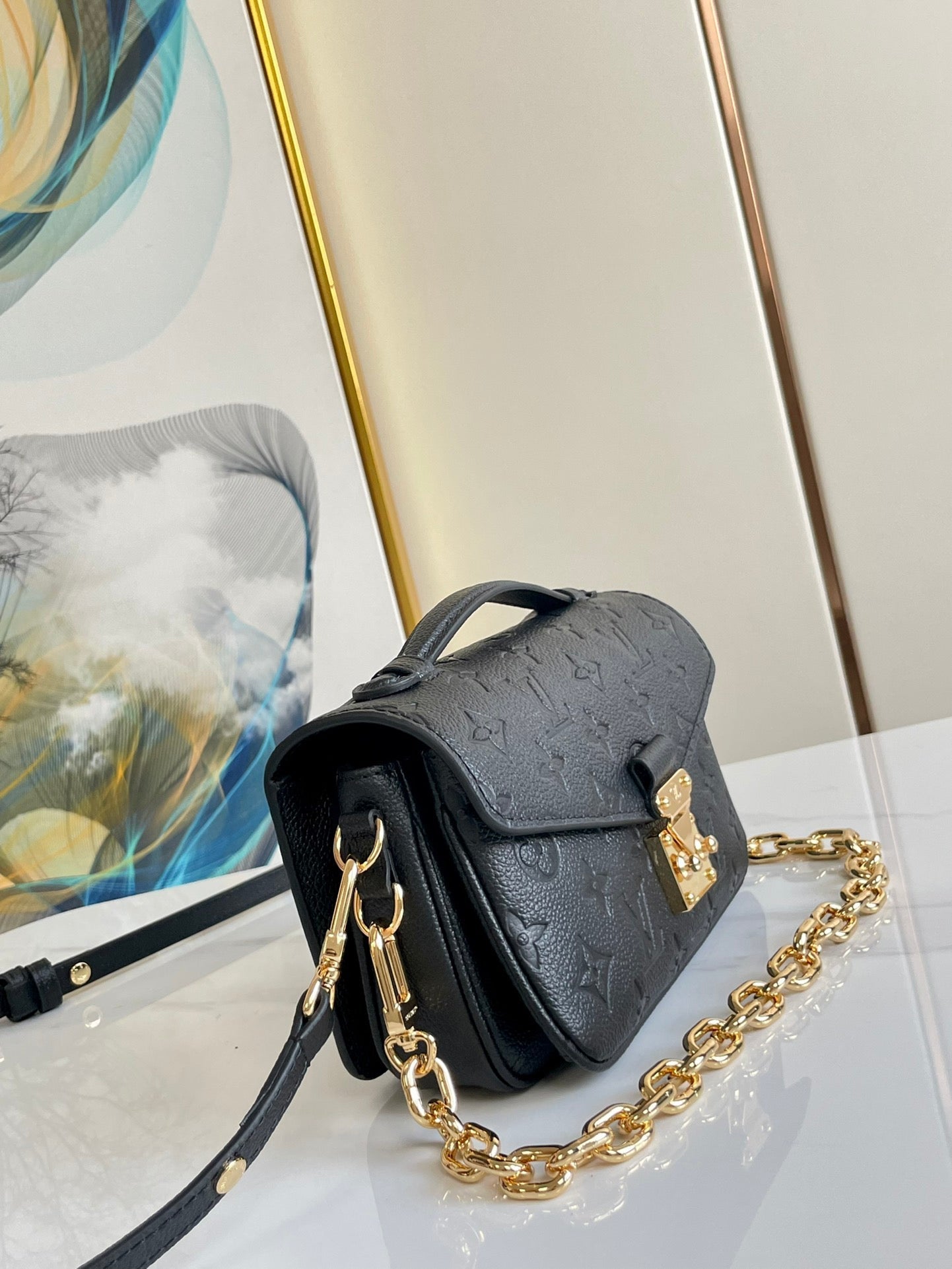 Pochette Metis East West 21.5 Black Grained Cowhide Leather mysite