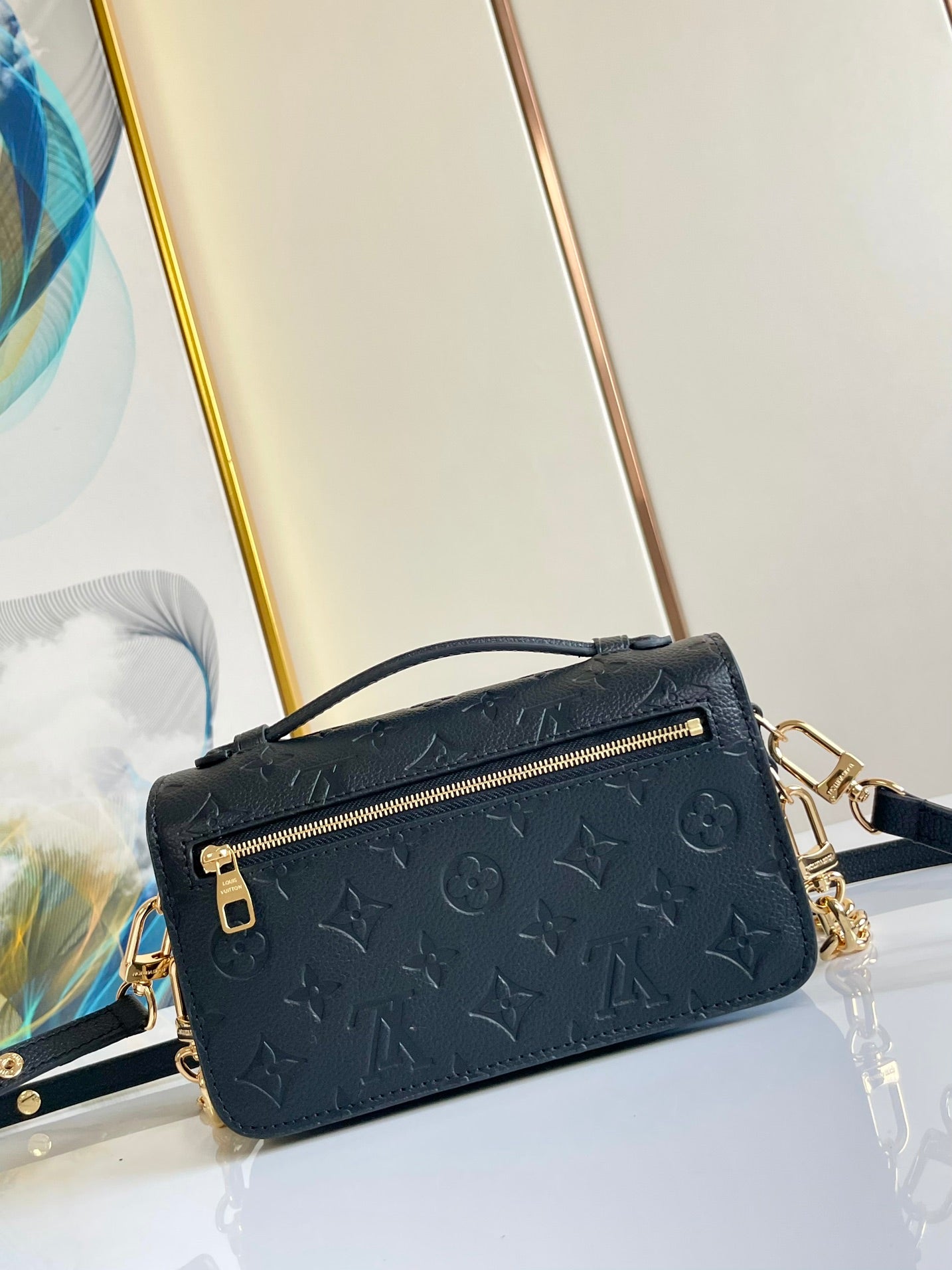 Pochette Metis East West 21.5 Black Grained Cowhide Leather mysite