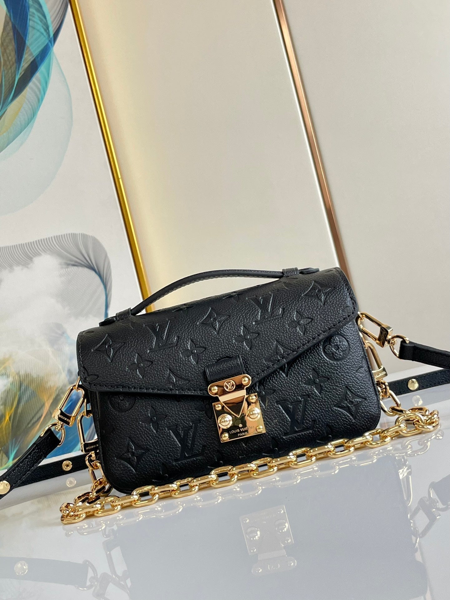 Pochette Metis East West 21.5 Black Grained Cowhide Leather mysite