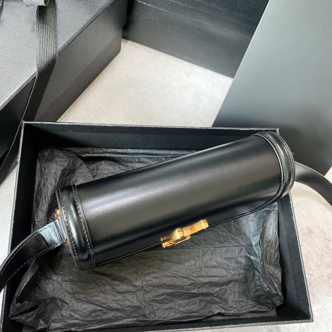 SOLFERINO SMALL SATCHEL 19 IN BLACK CALFSKIN GOLD LOGO mysite