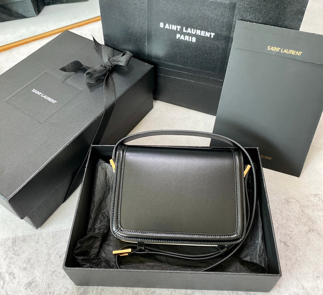 SOLFERINO SMALL SATCHEL 19 IN BLACK MIX WHITE CALFSKIN GOLD LOGO mysite