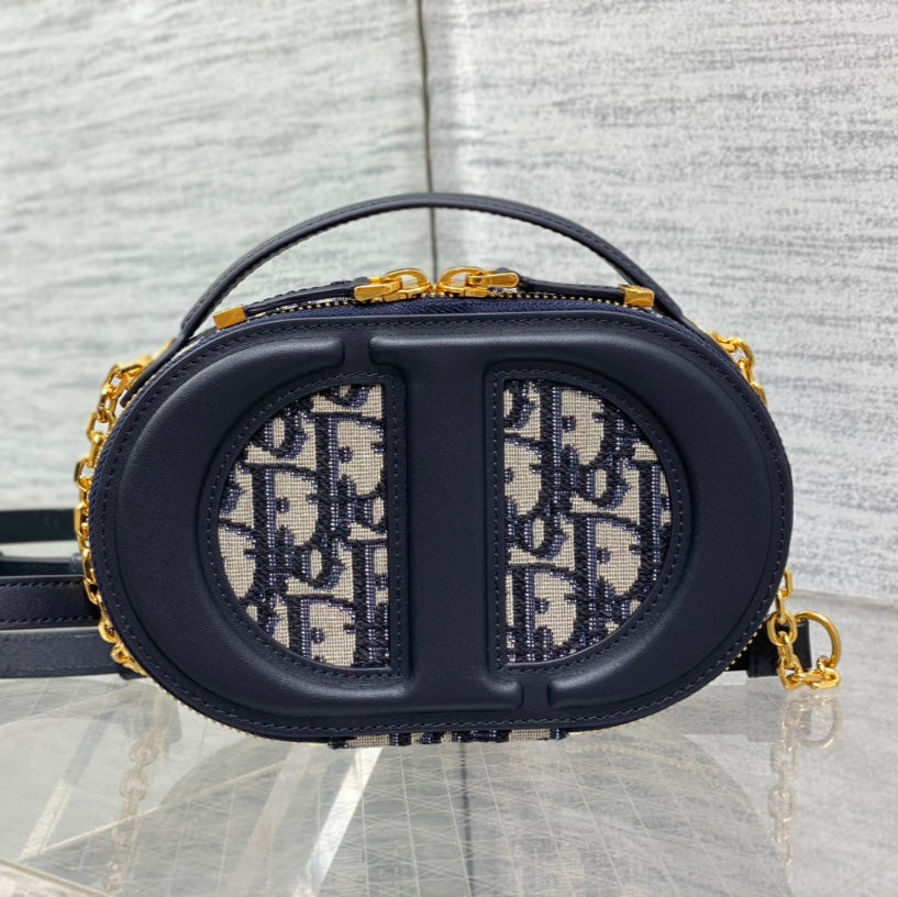 CD Oval camera bag 18 blue monogram cowhide leather mysite