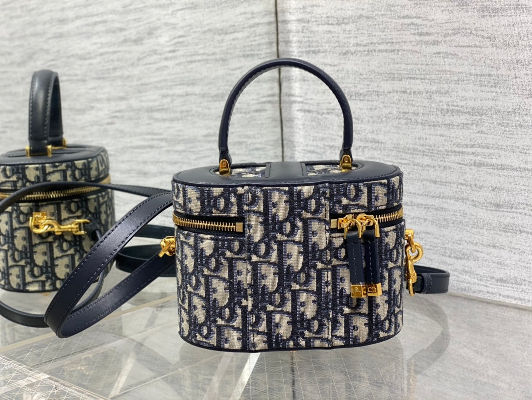 CD Signature Vanity Blue Calf Leather Cotton mysite