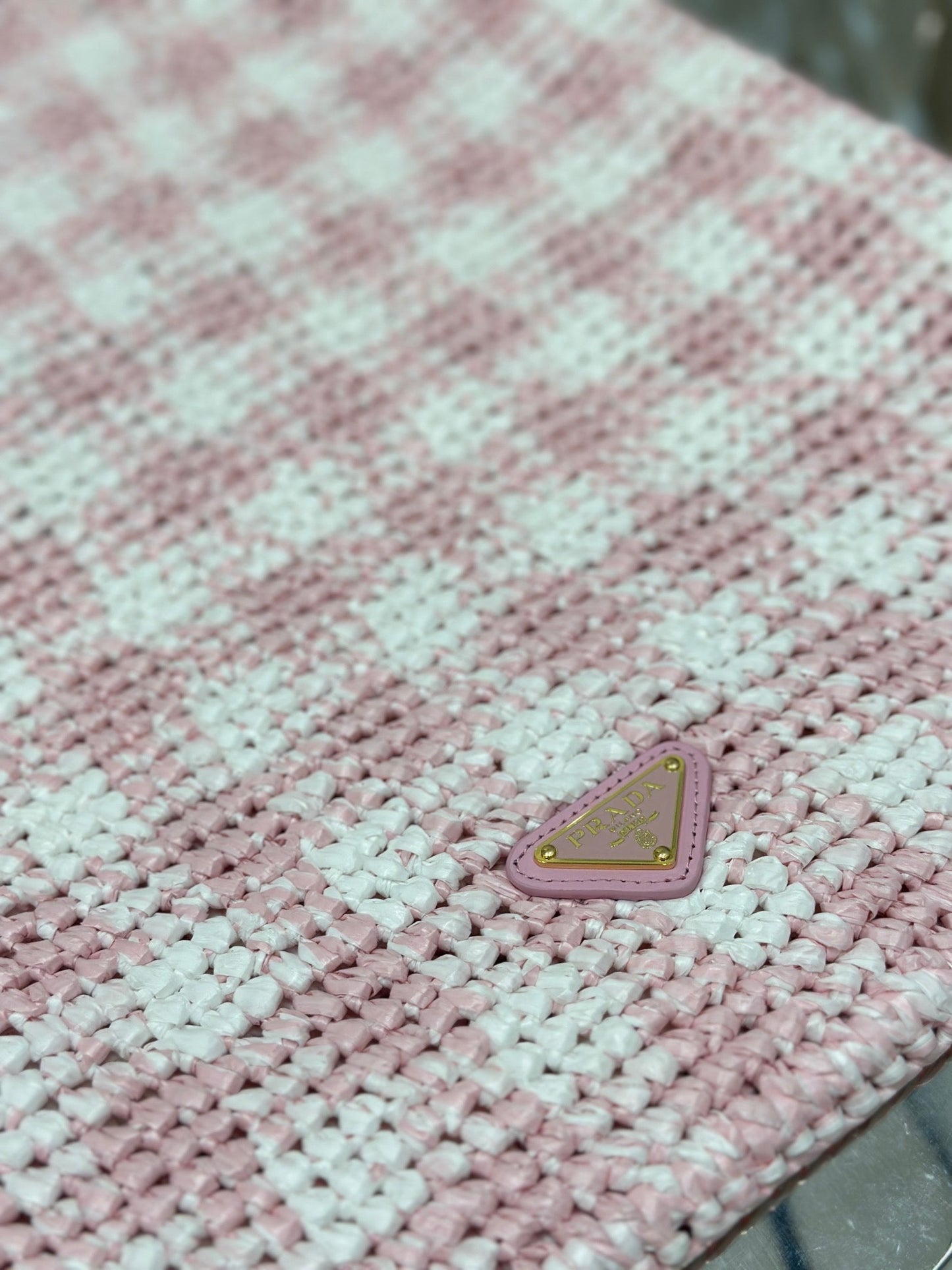 LARGE TOTE BAG 45 IN PINK MIX WHITE AND BLACK WOVEN RAFFIA mysite