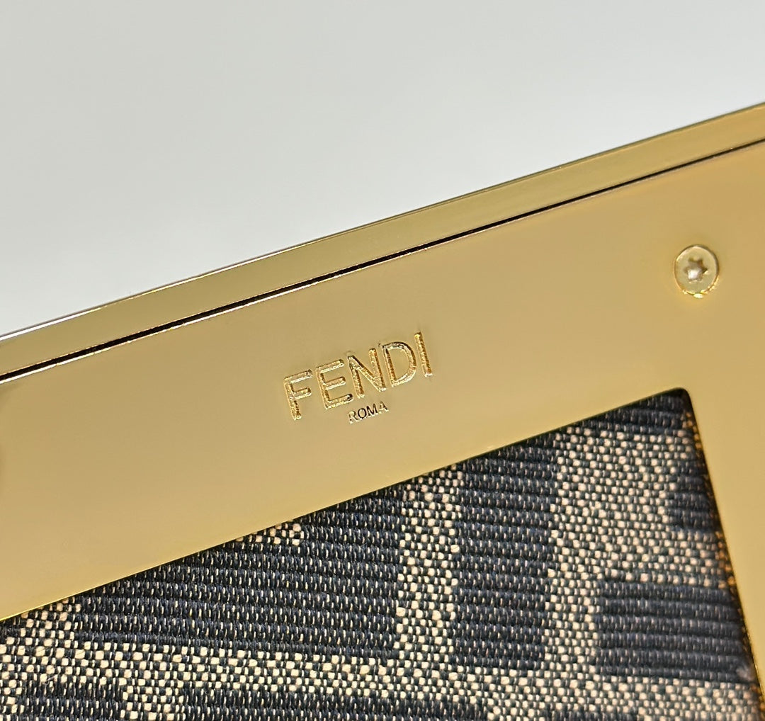 FENDI 26 FIRST SMALL IN TAN BROWN MIX WHITE CALFSKIN SILVER HARDWARE mysite