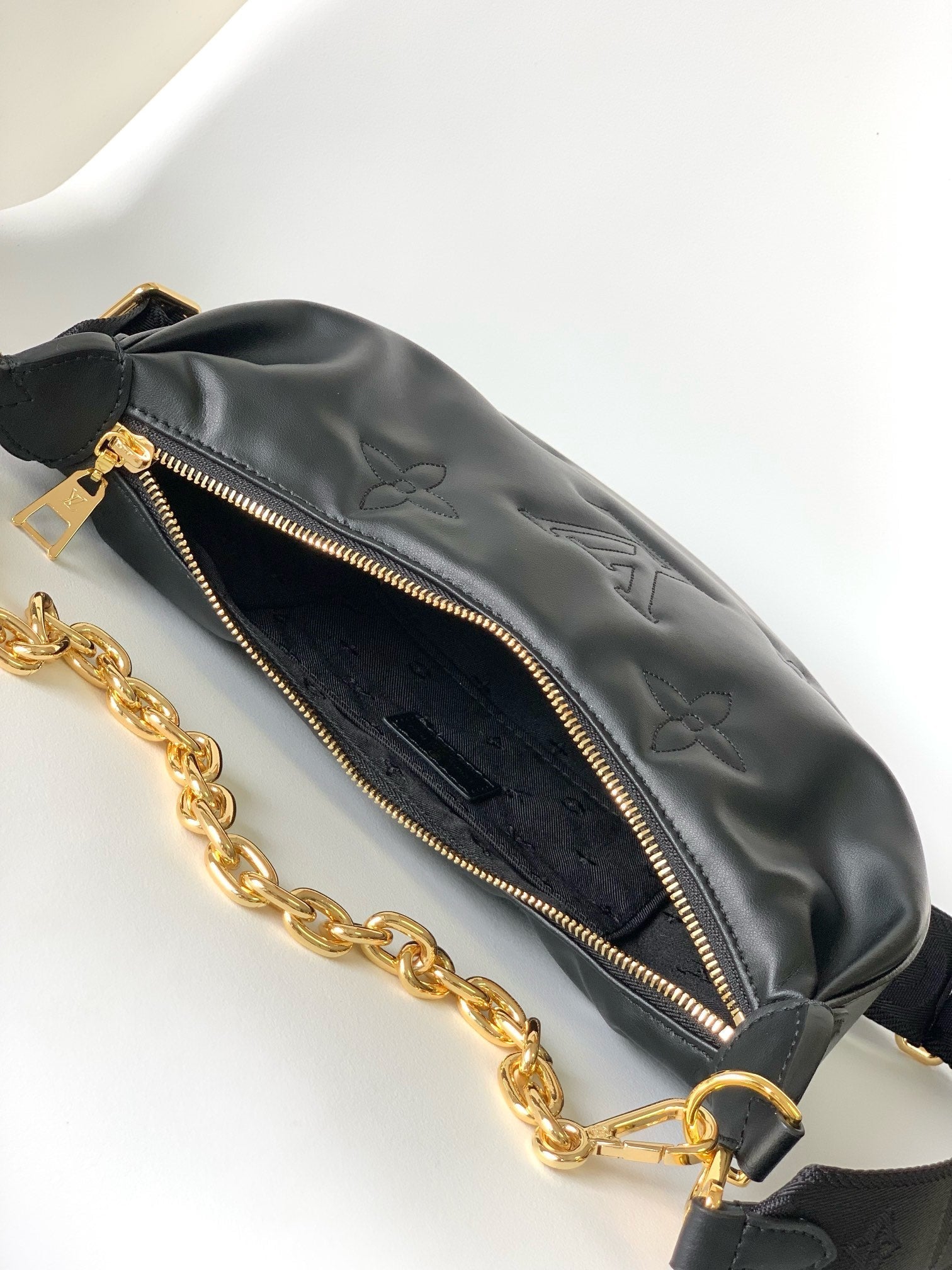 LV Over The Moon Handbag 27.5cm Black Embroidered Smooth Calfskin mysite