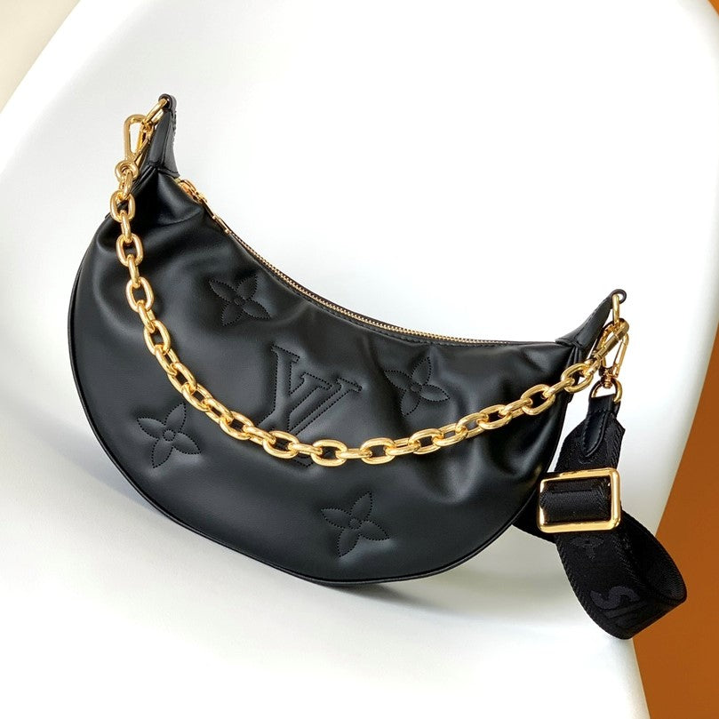 LV Over The Moon Handbag 27.5cm Black Embroidered Smooth Calfskin mysite