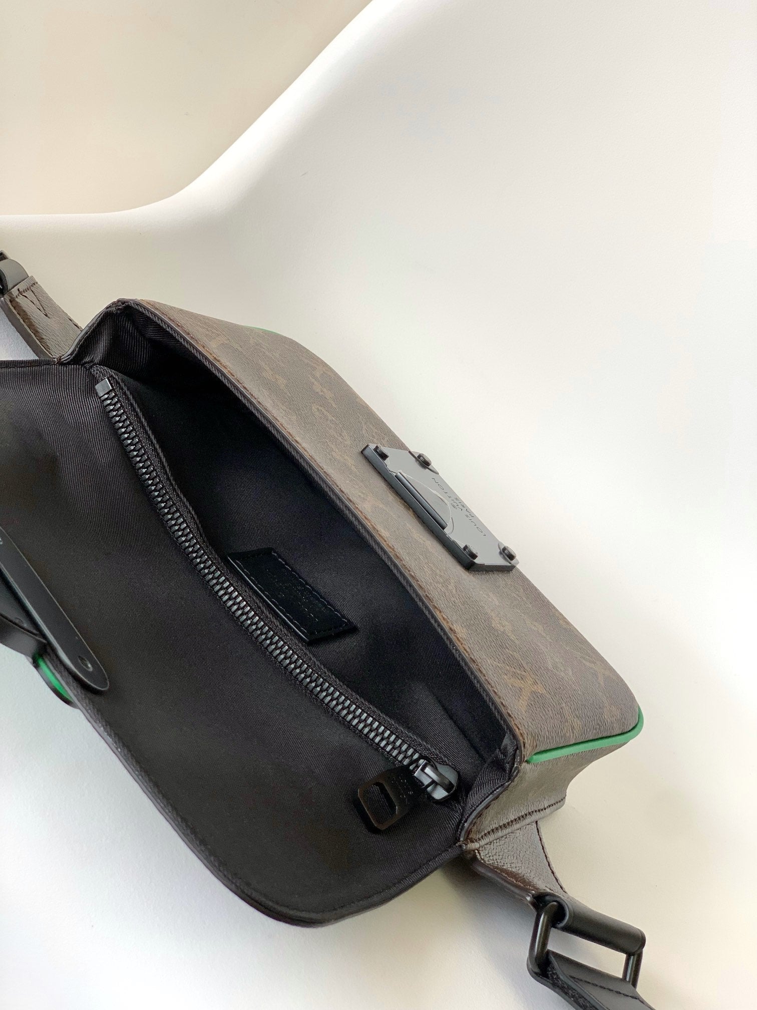 LV  S Lock Sling Bag 21cm Brown Green Monogram Macassar Canvas mysite