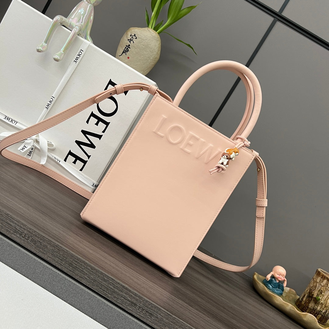 STANDARD A5 TOTE BAG IN PEACH PINK CALFSKIN mysite