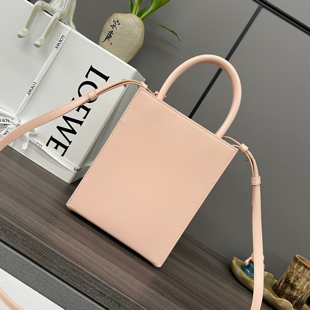 STANDARD A5 TOTE BAG IN PEACH PINK CALFSKIN mysite