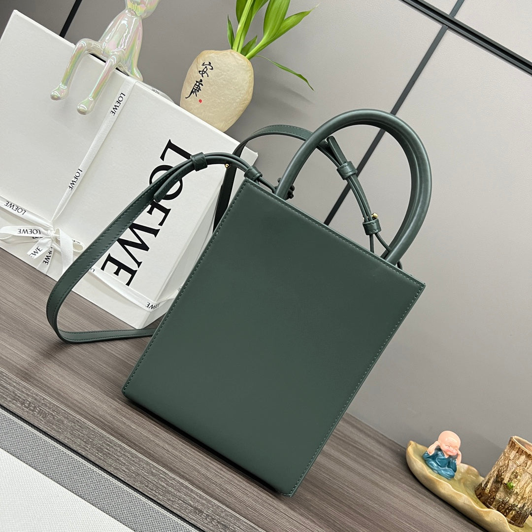 STANDARD A5 TOTE BAG IN GREEN FOREST CALFSKIN mysite