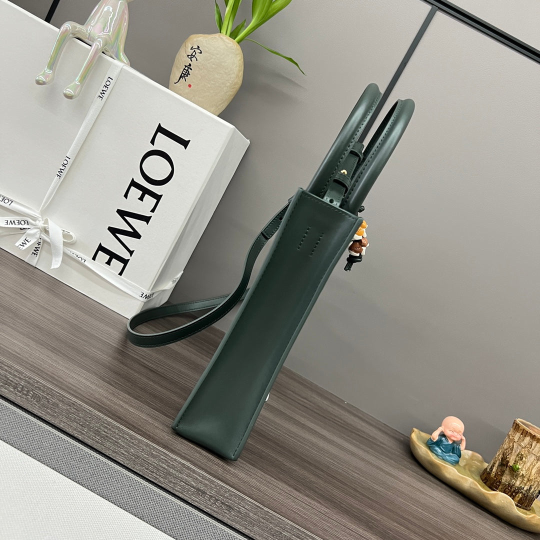 STANDARD A5 TOTE BAG IN GREEN FOREST CALFSKIN mysite