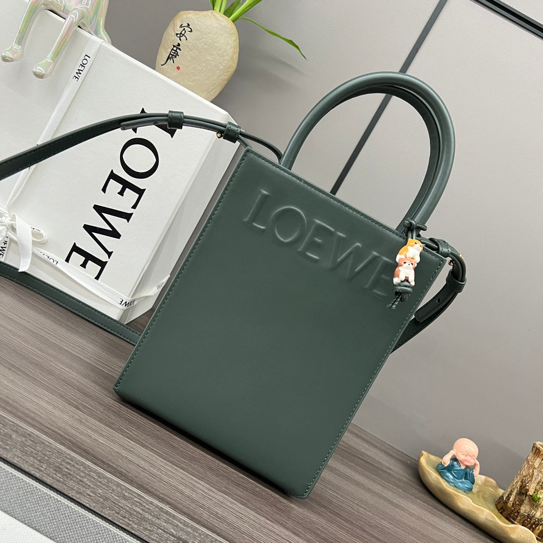 STANDARD A5 TOTE BAG IN GREEN FOREST CALFSKIN mysite