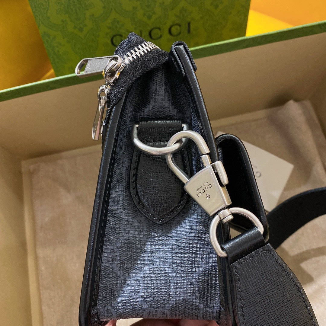 GG SMALL 21 CROSSBODY BAG WITH TAG IN BLACK CANVAS mysite