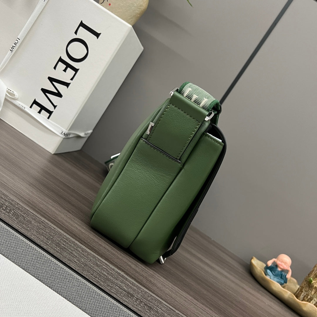 Loew Military Dark Green Leather Messager Bag mysite