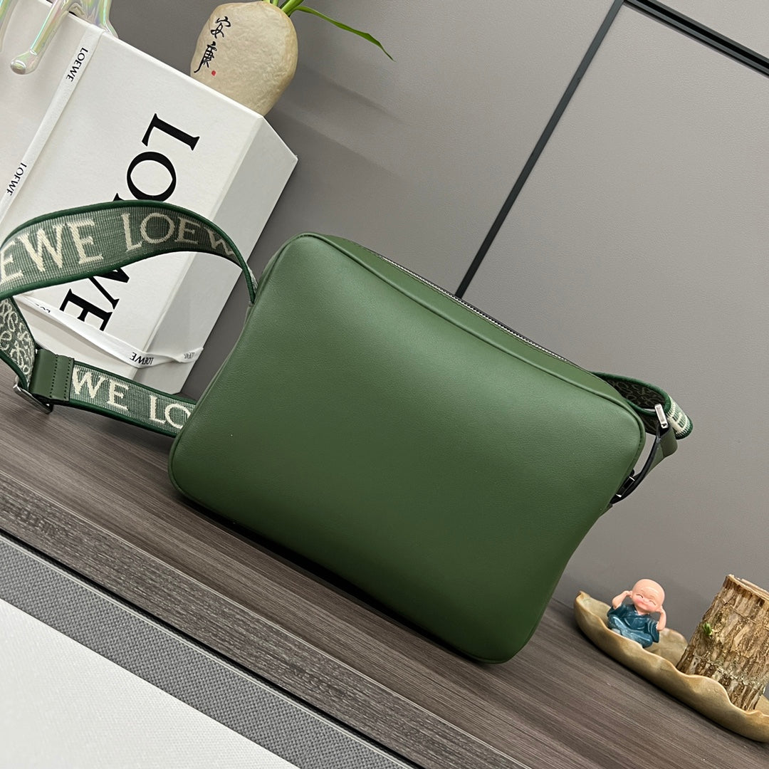 Loew Military Dark Green Leather Messager Bag mysite