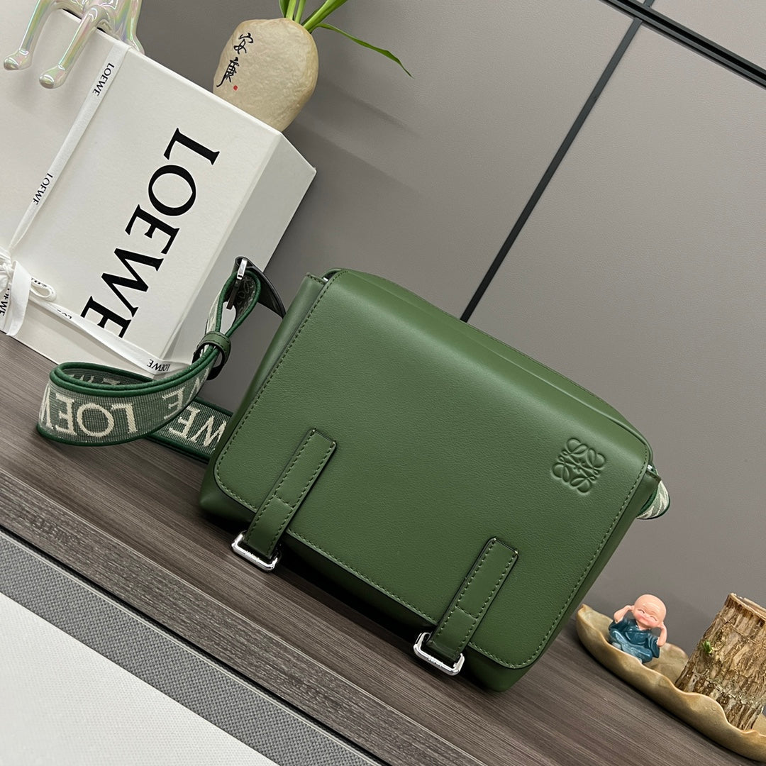 Loew Military Dark Green Leather Messager Bag mysite